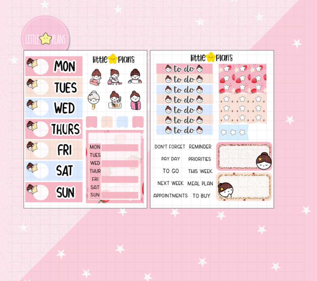 Mimi Strawberry Adds Sweetness to Life - Mini Kit (Fits 1.5" Width) Weekly Kit