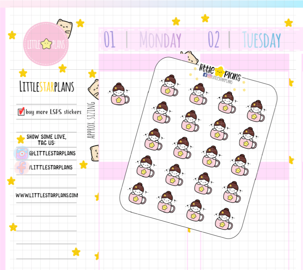 Cute Hand Drawn Character Winking Emotion Planner Stickers