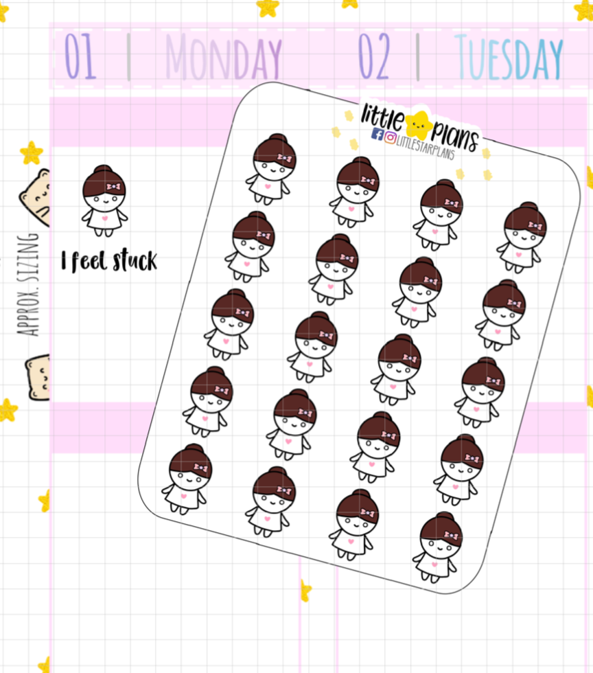 Mimi - Feeling Stuck, Stunned, Self Care Planner Stickers (M202)
