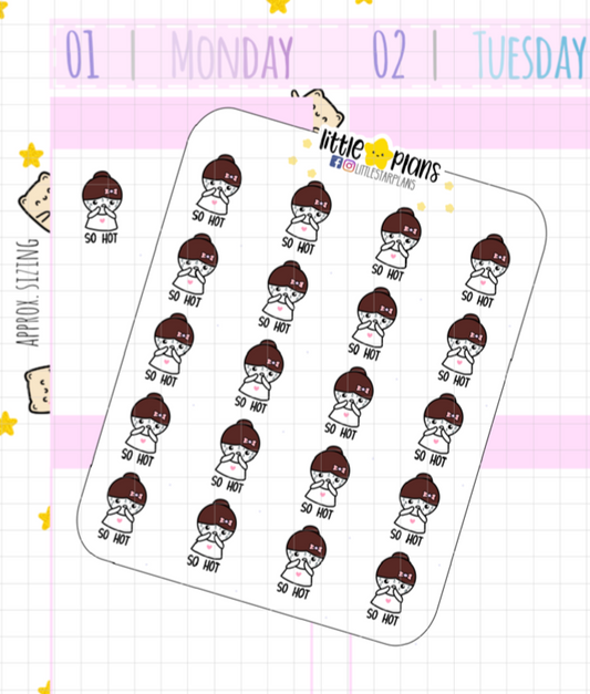 Mimi So Hot, Sweating, Summer Planner Stickers (M205)