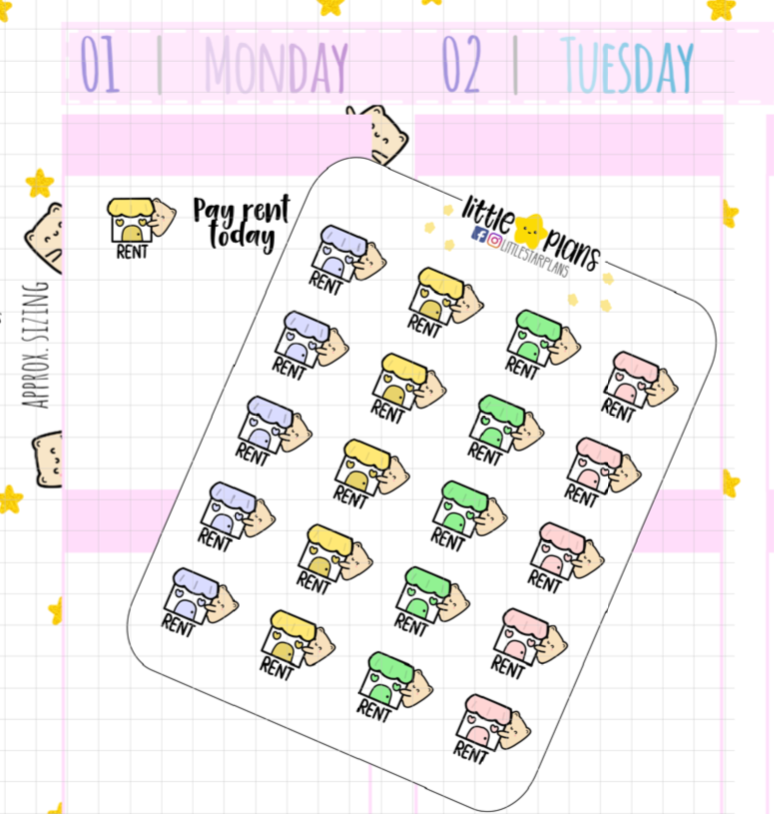 Neku - Rent Due Planner Stickers (N62a)