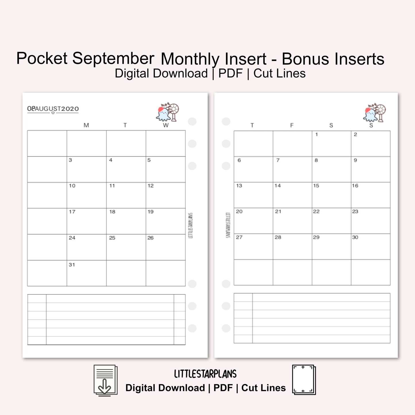 Pocket Ring Size | September Monthly - Bonus Inserts | PRINTABLE