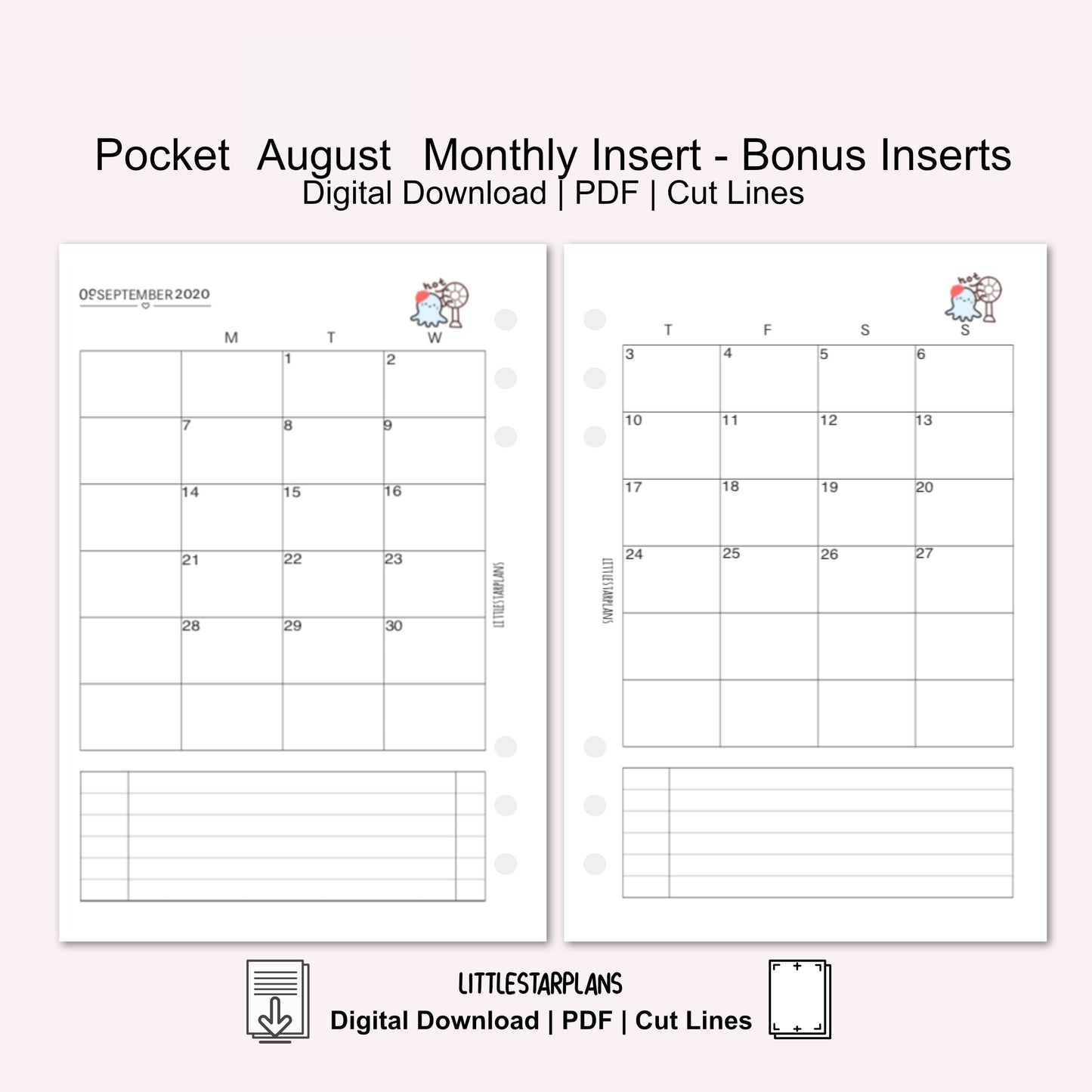 Pocket Ring Size | August Monthly - Bonus Inserts | PRINTABLE