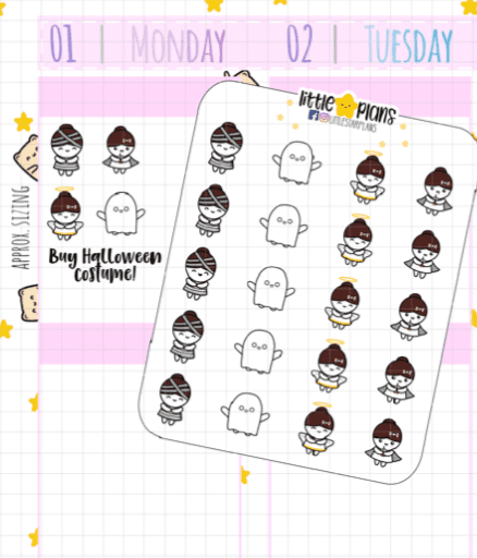 Mimi - Halloween Costumes Character Planner Stickers V2 (M217)