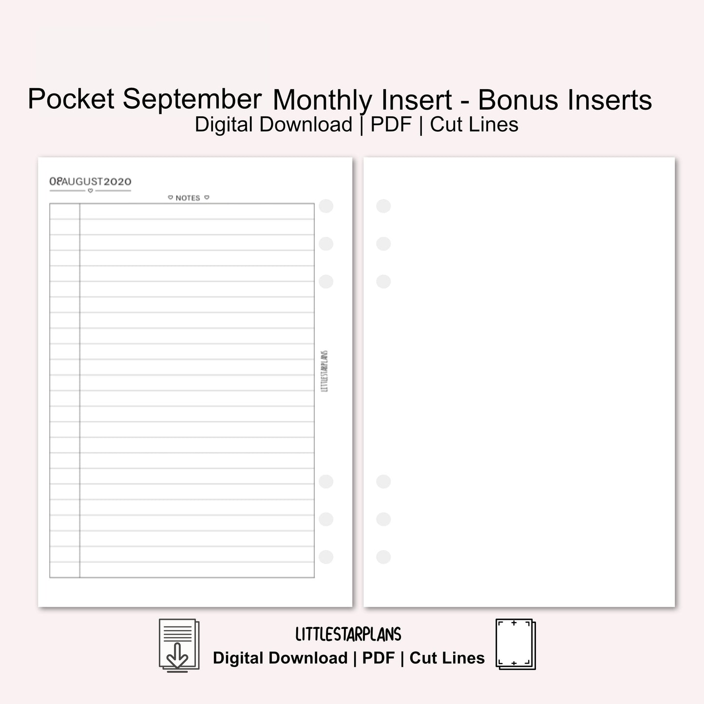 Pocket Ring Size | September Monthly - Bonus Inserts | PRINTABLE