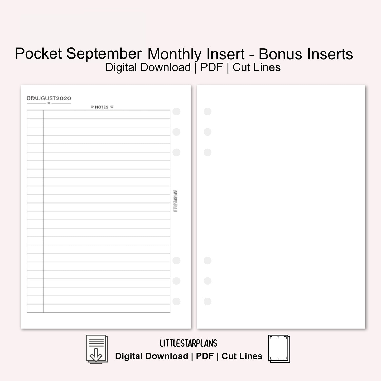 Pocket Ring Size | September Monthly - Bonus Inserts | PRINTABLE