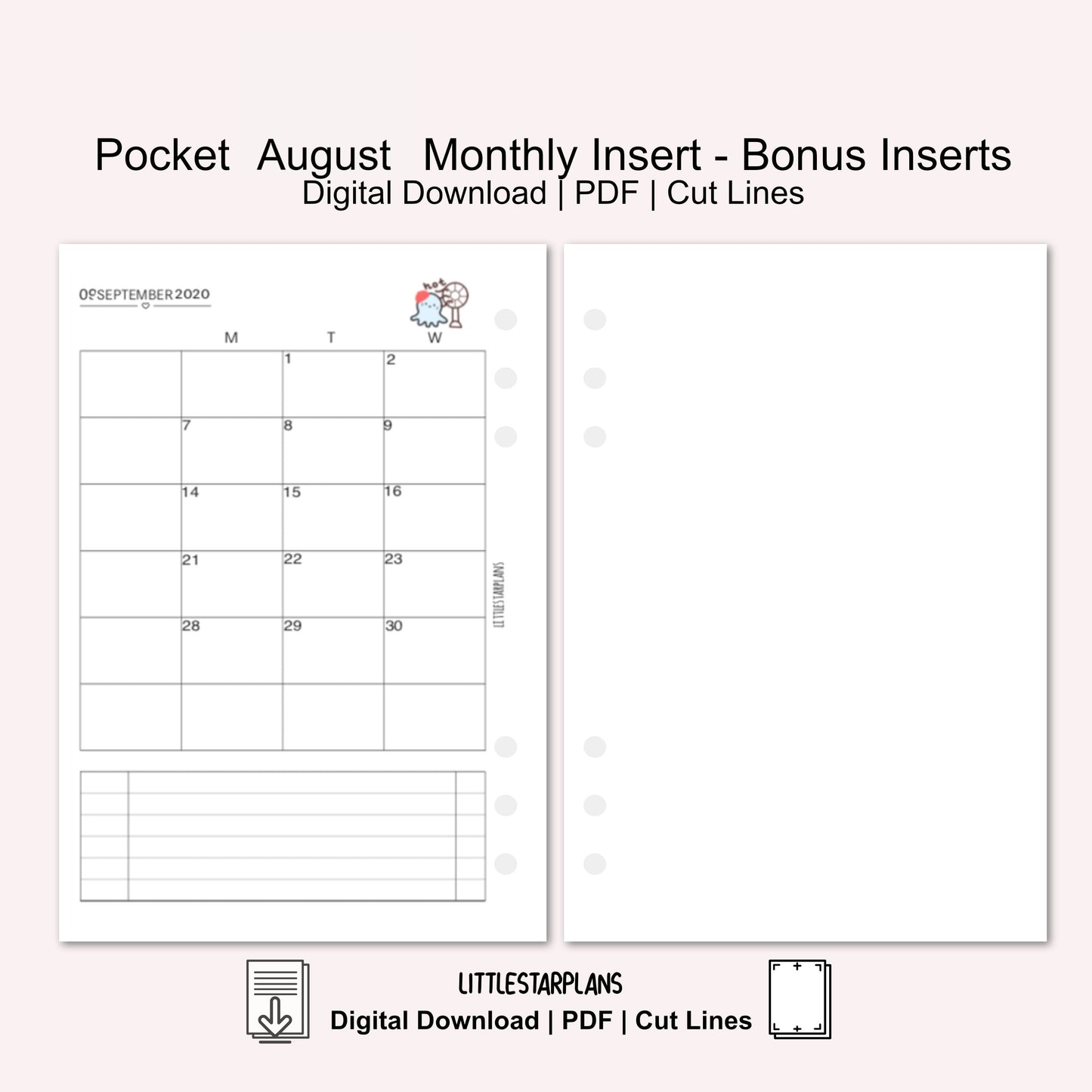 Pocket Ring Size | August Monthly - Bonus Inserts | PRINTABLE