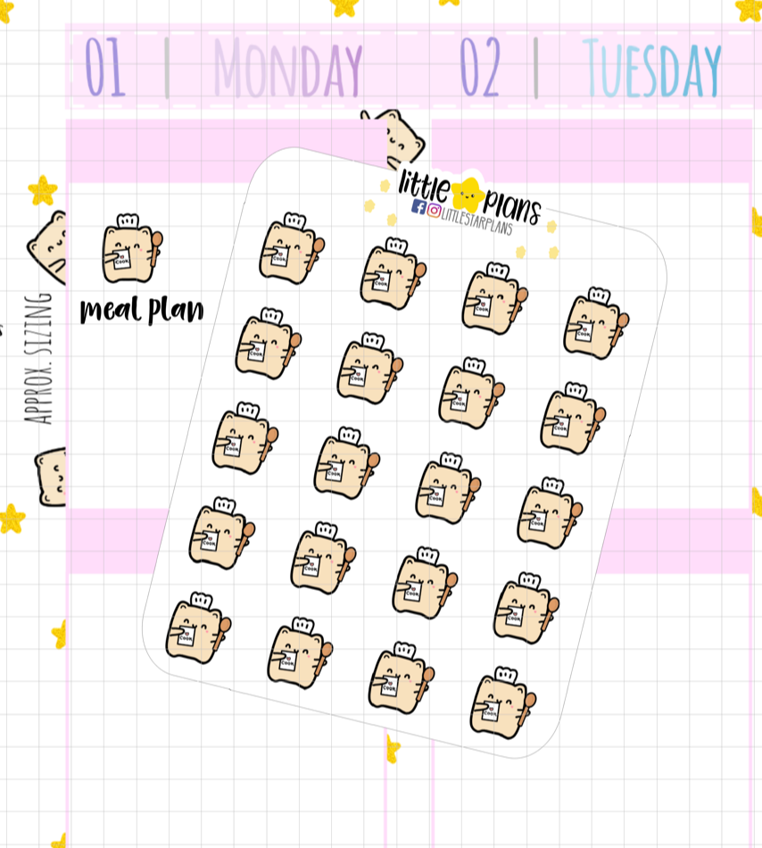Neku Meal Plan (without words) Planner Stickers (N58)