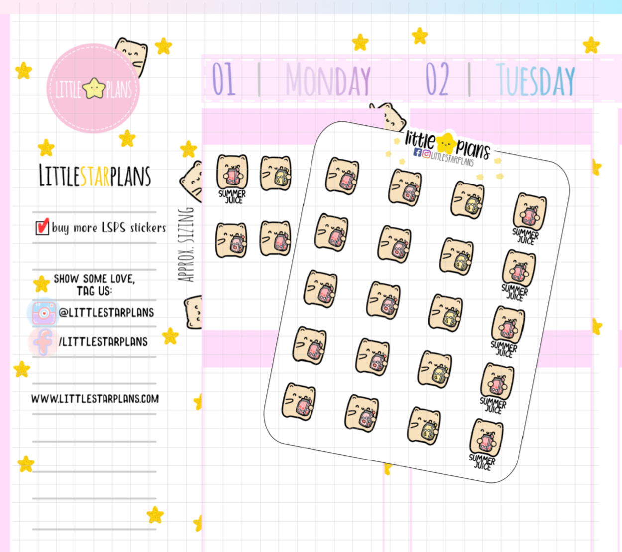 Neku - Summer Drinks Planner Stickers (N60)