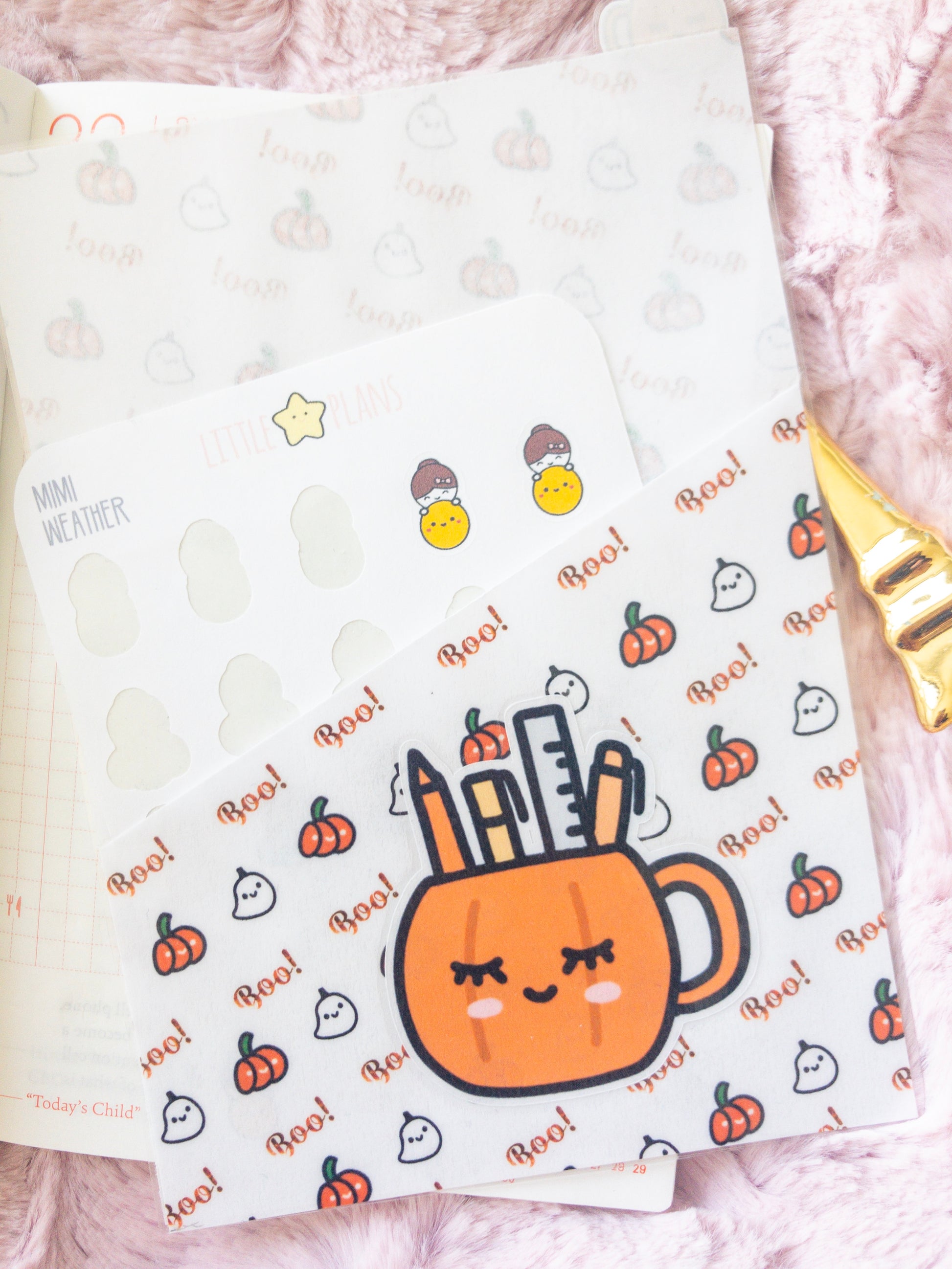 Little Boo Halloween Digital, Vellum Paper and Decorative Planner Dashboard - Littlestarplans