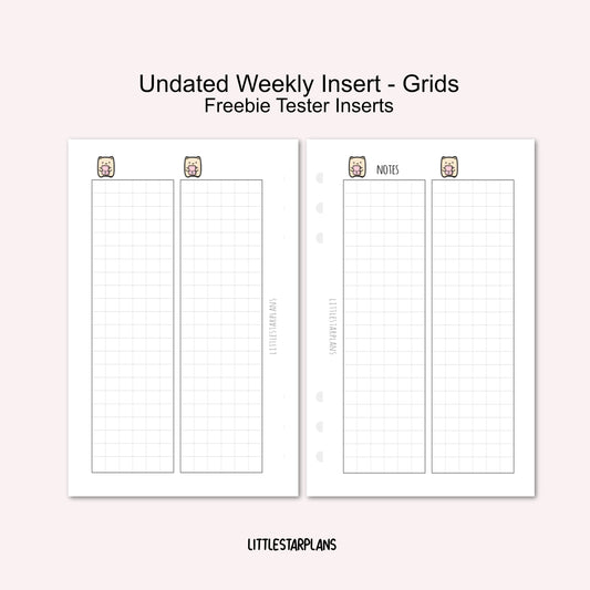A6 Ring Size | FREEBIE Undated Weekly Inserts | PRINTABLE