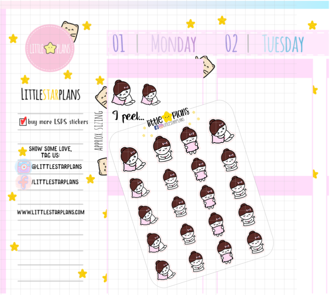 Anxiety, Feeling Down Planner Stickers | Mimi - Littlestarplans