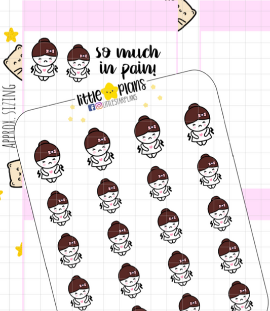 Stomach Pain, Cramps Planner Stickers | Mimi - Littlestarplans