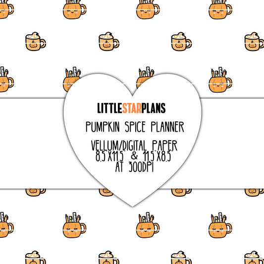 Pumpkin Spice Planner Version Digital/Vellum Paper (digital product) - Littlestarplans