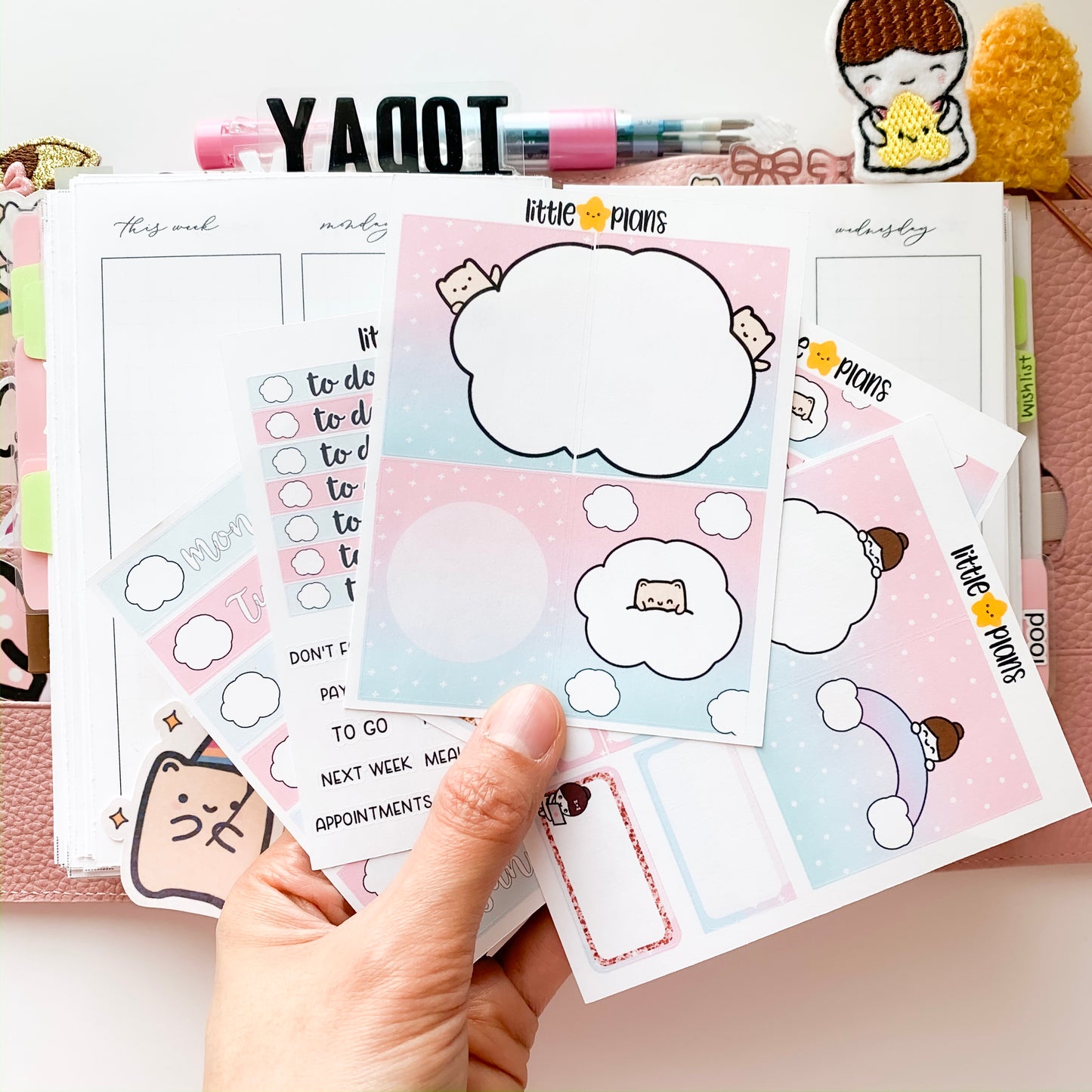 Neku and Mimi in Sweet Cloud Weekly Planner Sticker Kit (M196)
