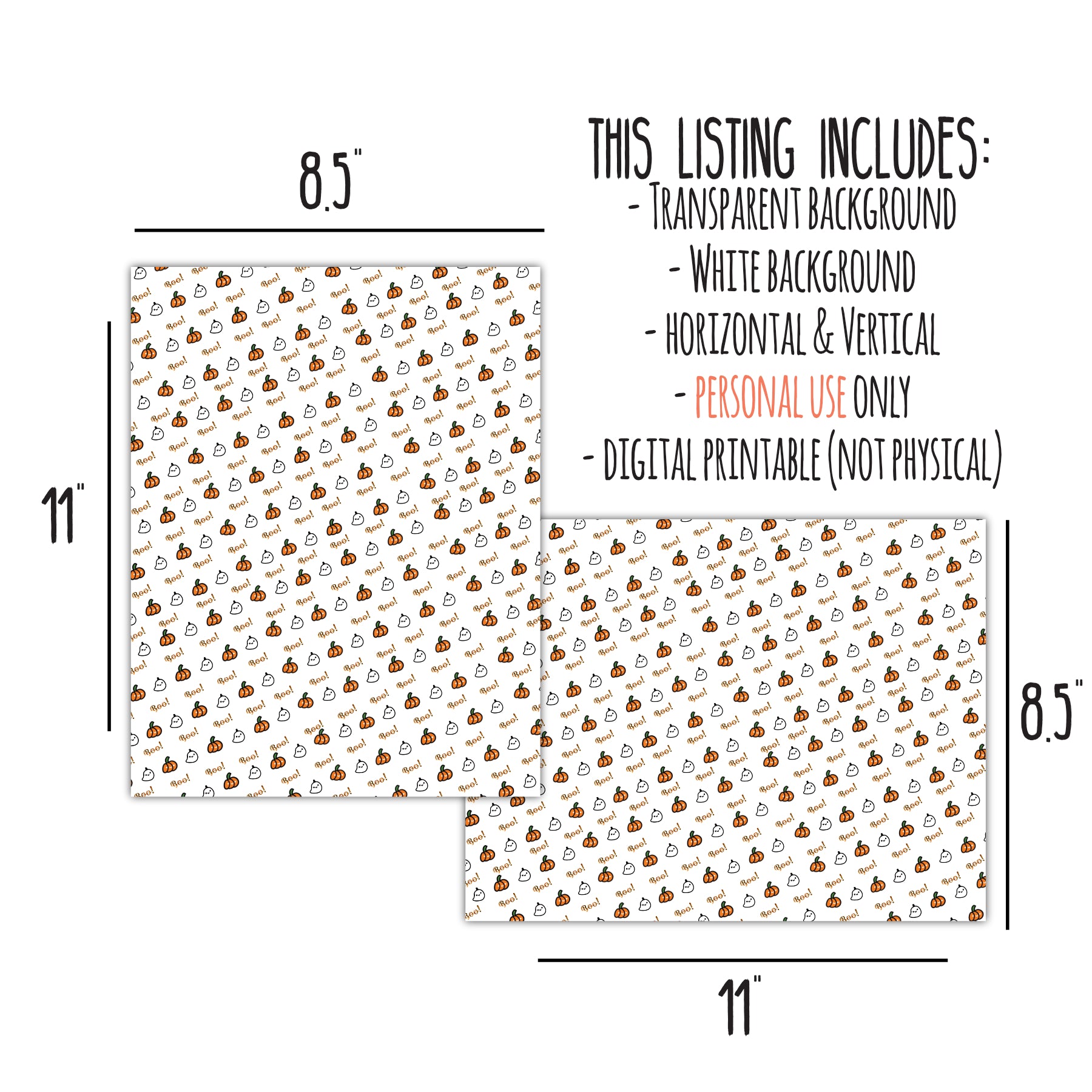 Little Boo Halloween Digital, Vellum Paper and Decorative Planner Dashboard - Littlestarplans