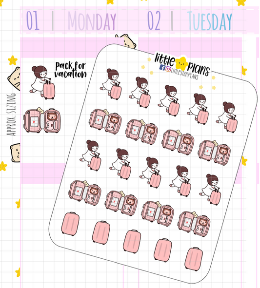 Mimi Travels, Pack for a Trip Planner Stickers (M165) - Littlestarplans