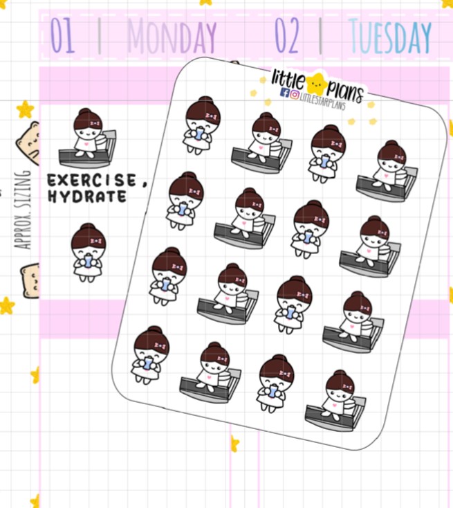 Mimi - Running (Exercise) and Hydrate Planner Stickers
