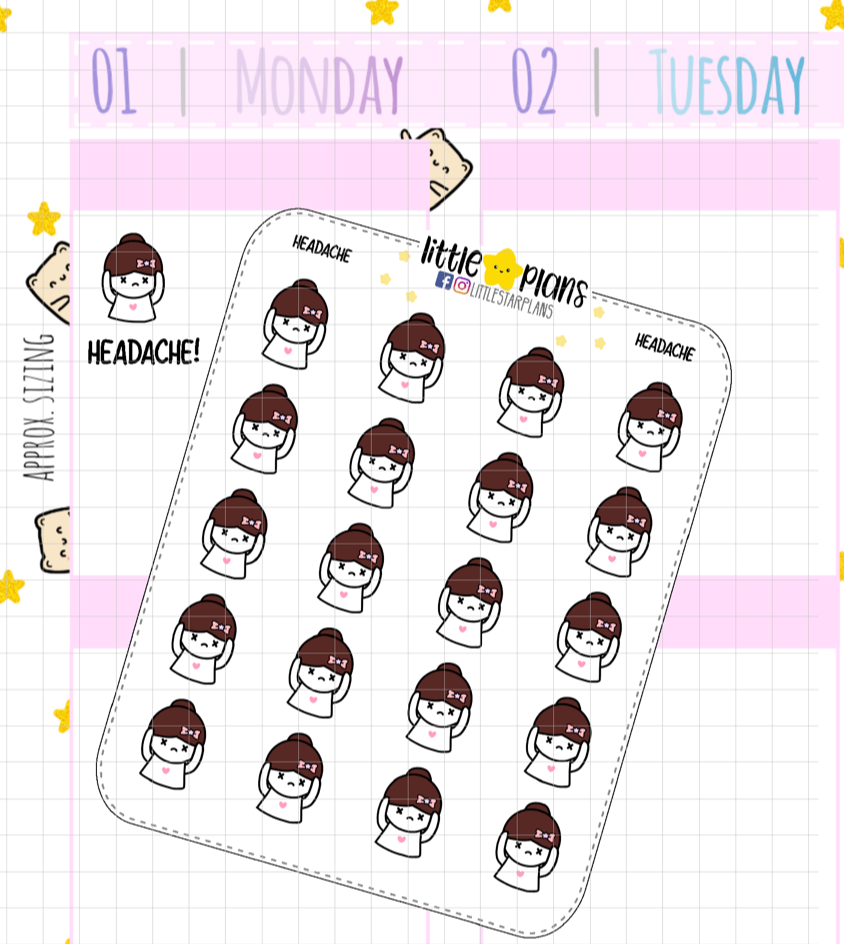 Mimi Migraine Headache Planner Stickers (M193)