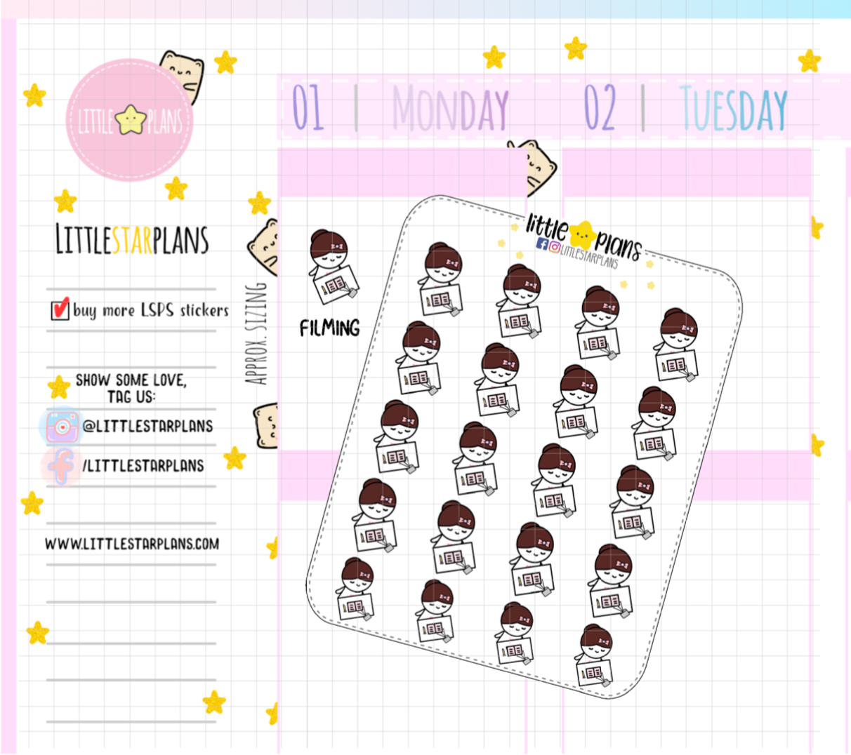 Mimi Filming Video Planner Stickers (M195)