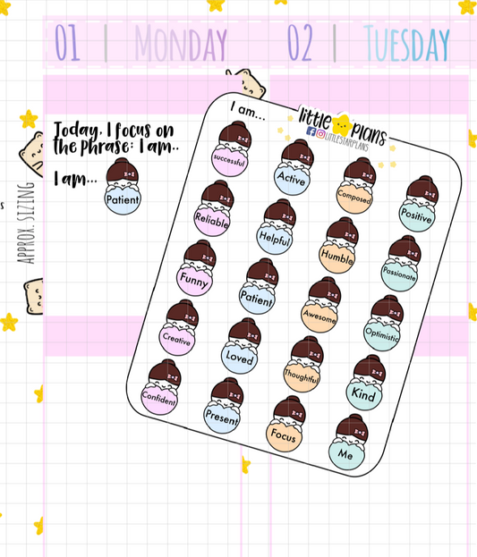 Mimi Positive Affirmation Words Part 2 Planner Stickers (M197)