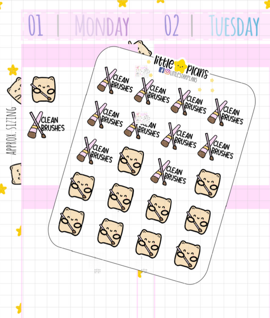 Neku Clean Makeup Brushes Planner Stickers (N53)