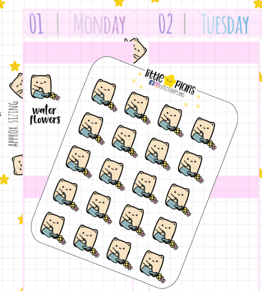 Neku Watering Flowers, Plants Planner Stickers (N54)