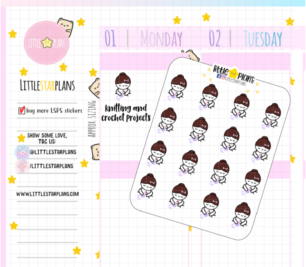 knitting crochet planner stickers