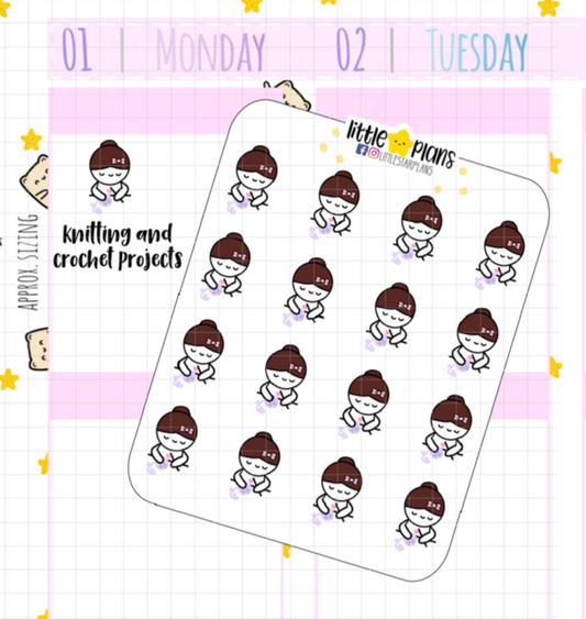 knitting crochet planner stickers