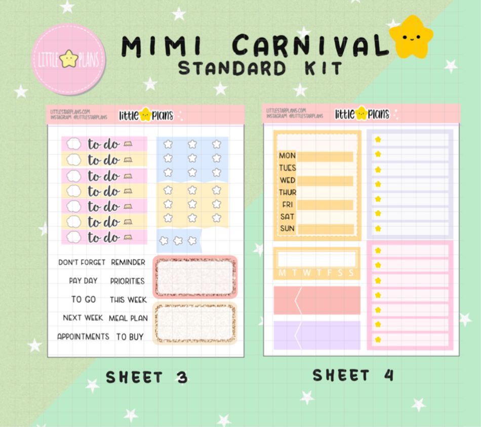 Mimi Carnival Weekly Planner Kit - Fits Standard Kit