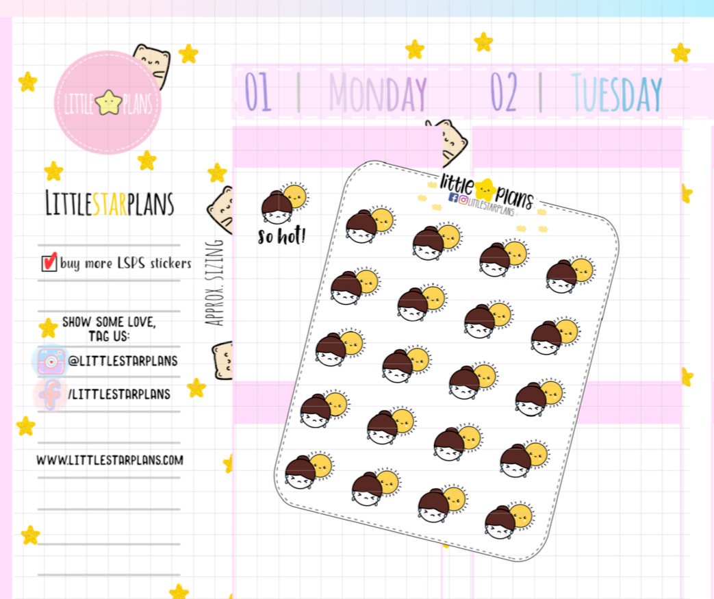 Mimi - So Hot, Sweating So Much, Hot Weather Planner Stickers