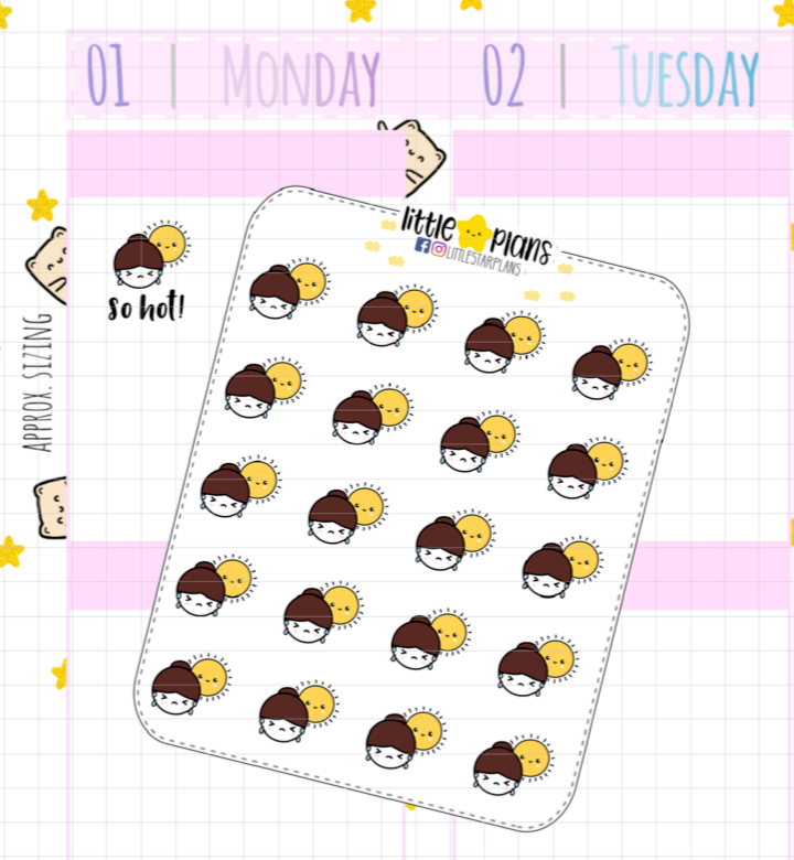 Mimi - So Hot, Sweating So Much, Hot Weather Planner Stickers