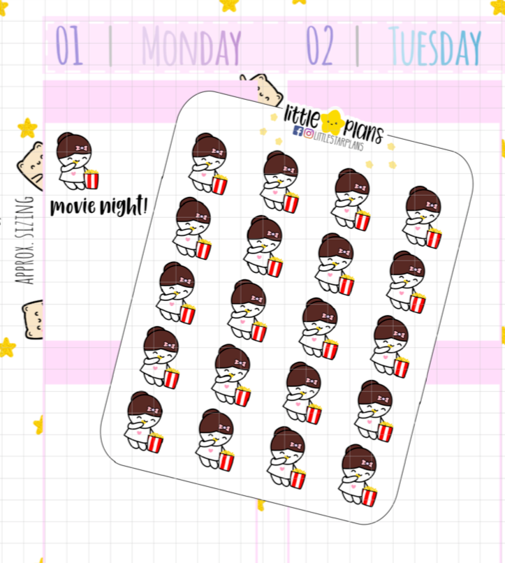 Mimi - Popcorn, Movie Time Planner Stickers