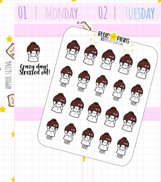 Mimi - Stressed Out, Crazy day, Nope Planner Sticker