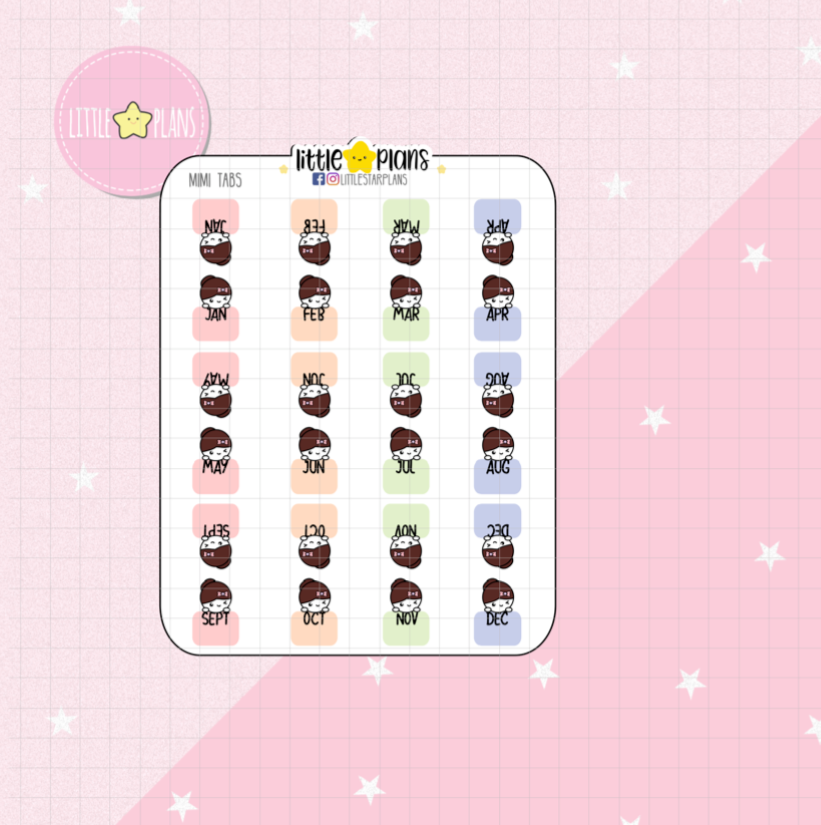 Mimi - Monthly Tabs (Brown and Blonde Hair Color Option)