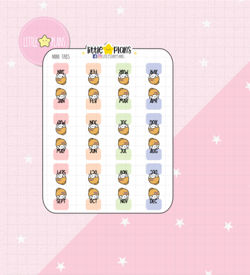 Mimi - Monthly Tabs (Brown and Blonde Hair Color Option)