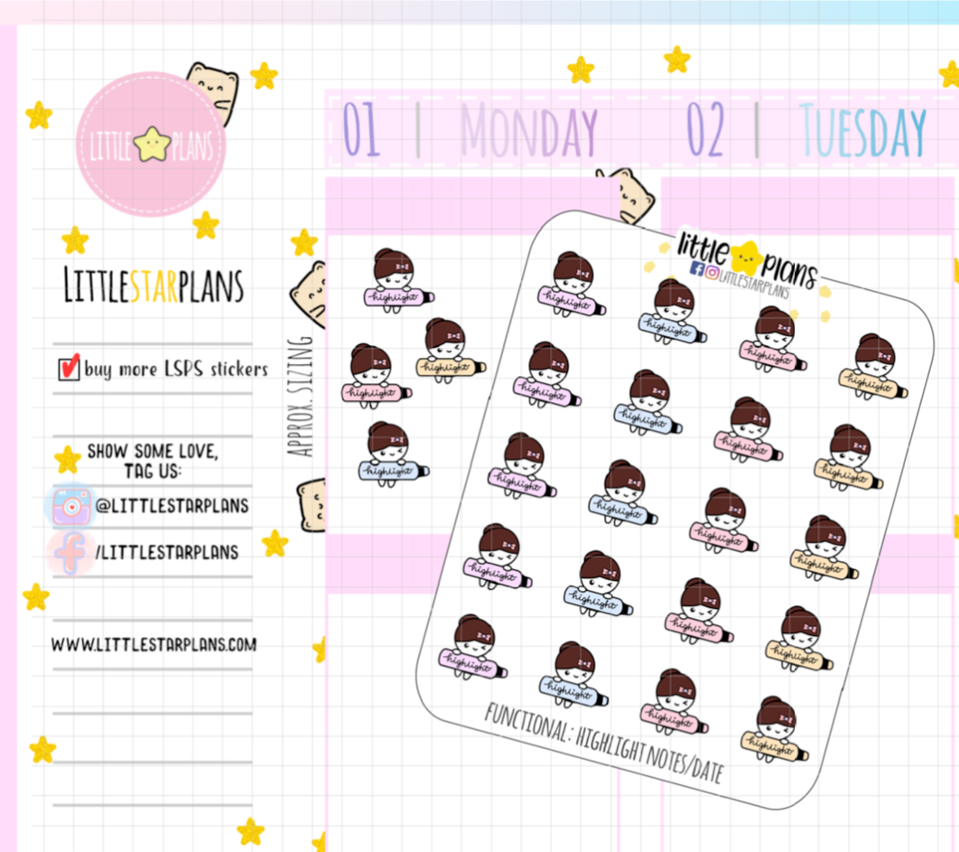 Mimi - Functional Highlight Important Notes, Meeting Notes Planner Stickers
