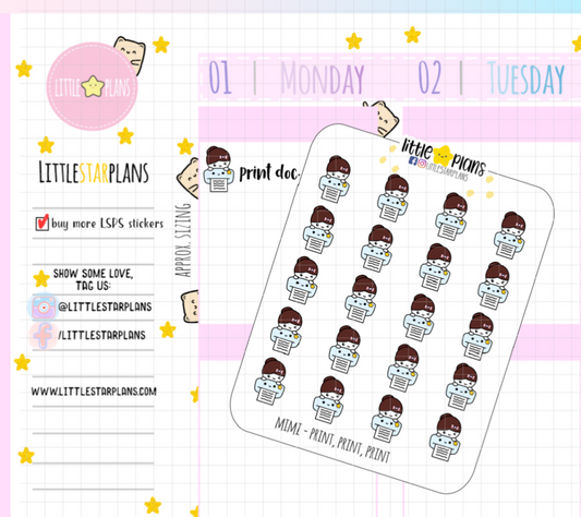 Mimi - Print Work Notes, School Assignment Planner Stickers