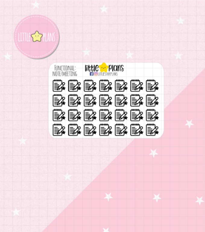 Mini Sheets - Functional Meeting Notes, School Assignment, Notes Planner Stickers