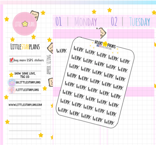 Work Script Functional Planner Stickers