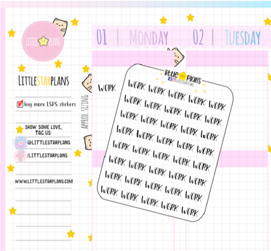 Work Script Functional Planner Stickers