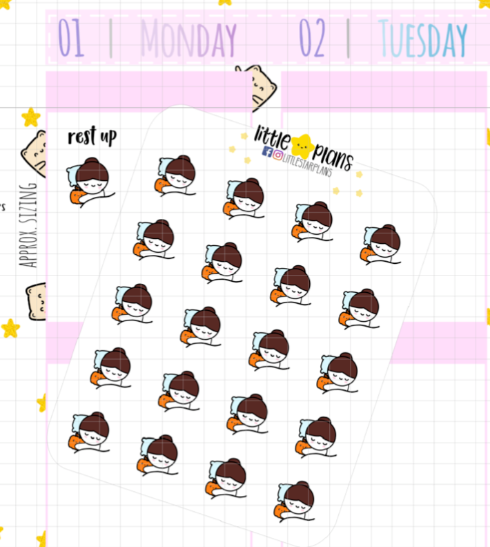 Mimi - Nap Time (Fall), Relax, Self-Care, Me Time Planner Stickers