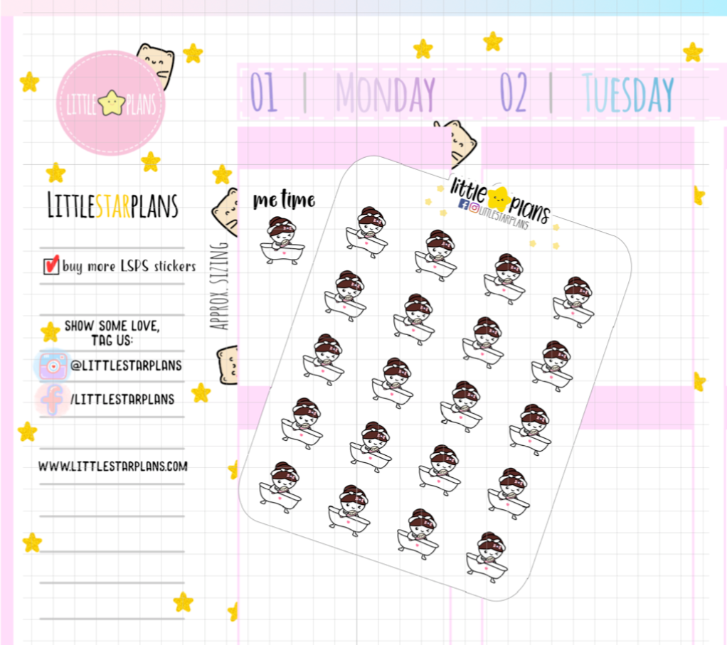 Mimi - Self Care, Me Time, Bubble Bath Planner Stickers