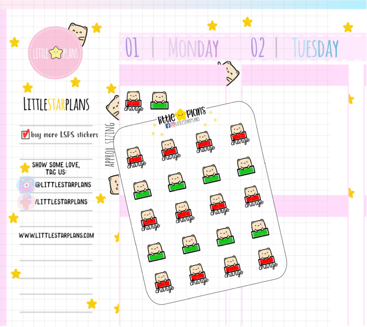 Charge Electronic Devices Reminder Planner Stickers | Neku - Littlestarplans