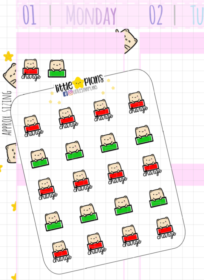 Charge Electronic Devices Reminder Planner Stickers | Neku - Littlestarplans