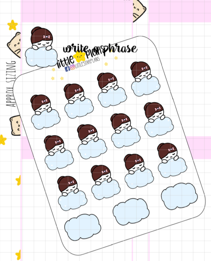 Mimi Functional Cloud Planner Stickers (M141b) - Littlestarplans