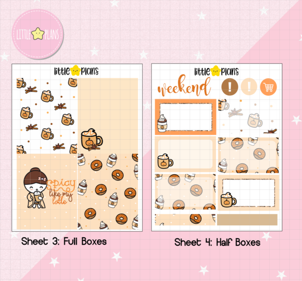 Spiced Latte Weekly Planner Sticker Kit - Littlestarplans