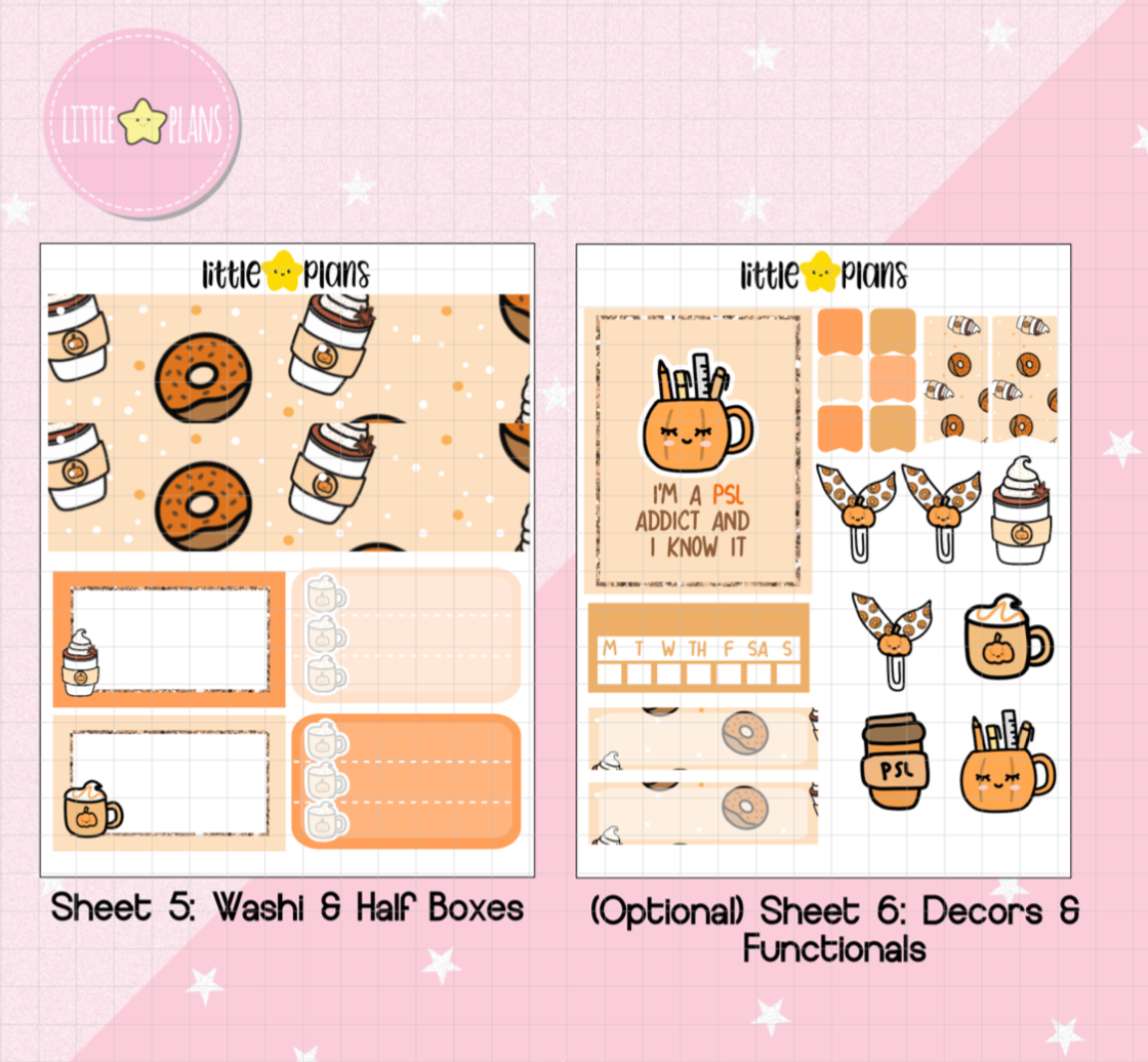 Spiced Latte Weekly Planner Sticker Kit - Littlestarplans