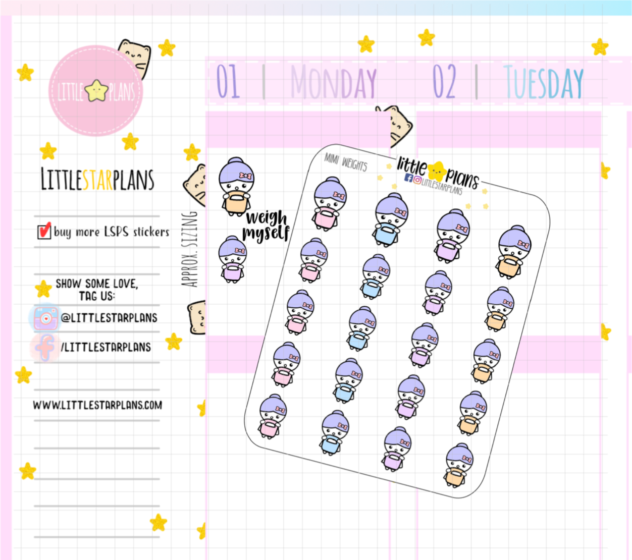 Mimi Tracks Weight Planner Stickers - Littlestarplans