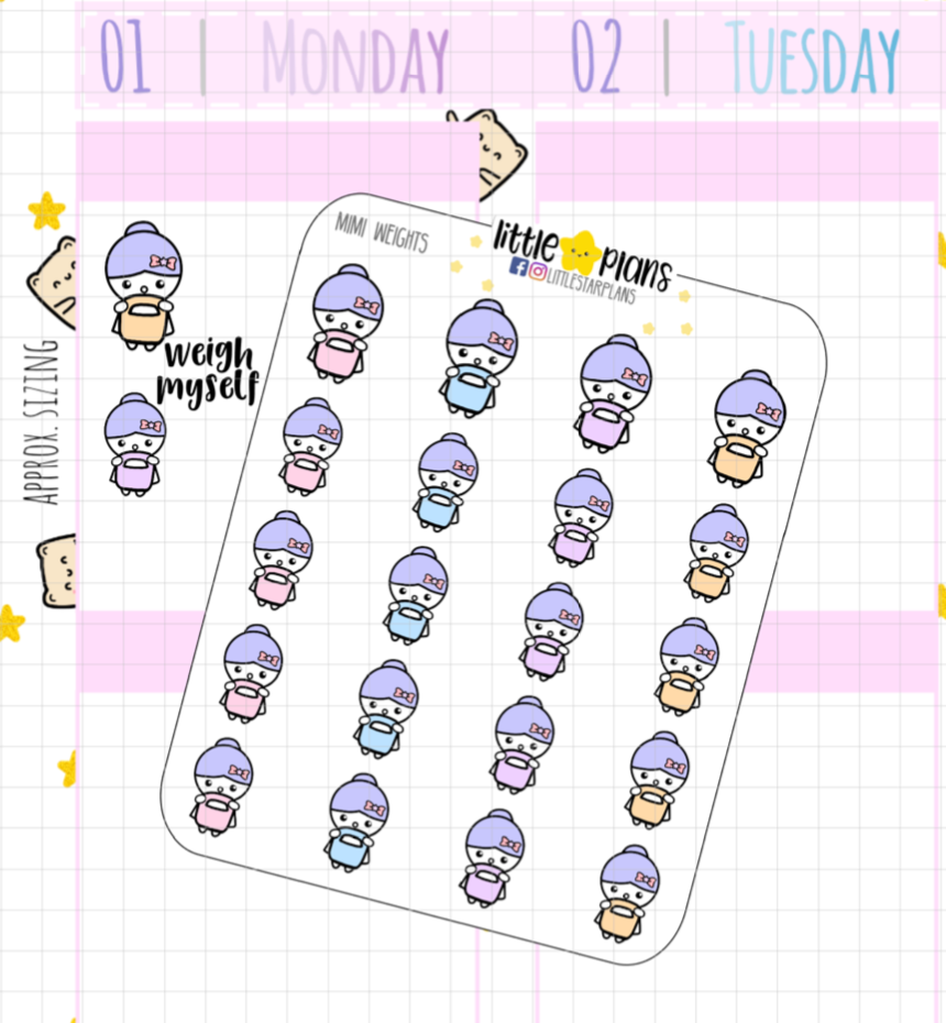 Mimi Tracks Weight Planner Stickers - Littlestarplans